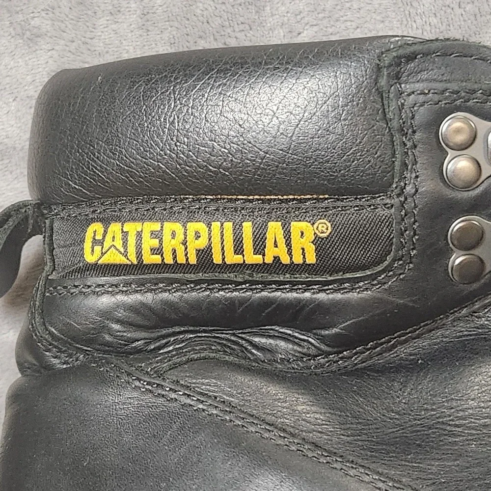 Caterpillar Boots Mens 13 Bkack Leather Second Shift Steel Toe Work P89135